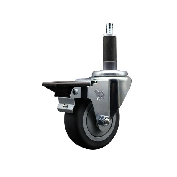 3.5'' Thermoplastic Rubber Swivel 1'' Expanding Stem Caster with Brake